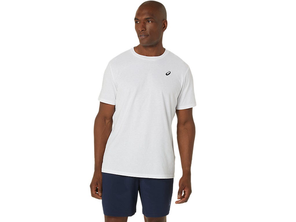 ASICS SPIRAL EMBROIDERY TEE - Brilliant White