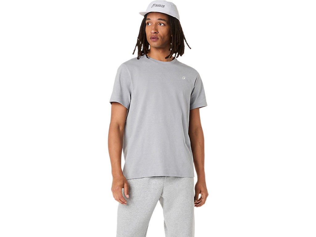ASICS SPIRAL EMBROIDERY TEE - Grey Heather