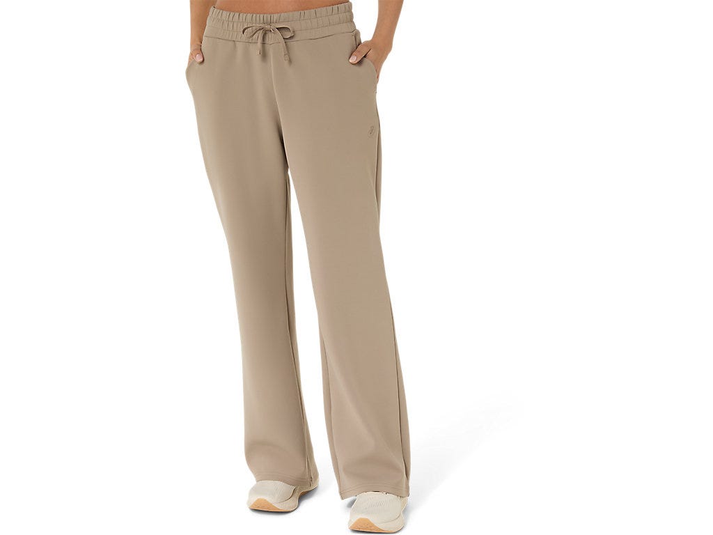NAGINO REFINED TEXTURE SWEAT FLARE PANT - Greige