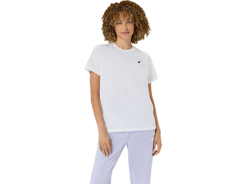ASICS SPIRAL EMBROIDERY TEE - Brilliant White