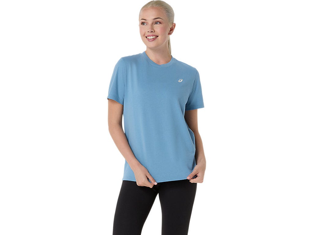 ASICS SPIRAL EMBROIDERY TEE - Saba Blue